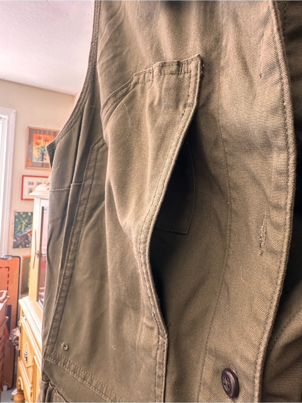 Duluth new w/o tags Olive Green Utility Sleeveless Jumpsuit - Picture 12 of 14